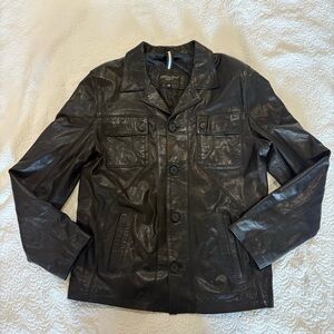 Vintage-Genuine Leather Field Jacket-Made in Turkey-XL